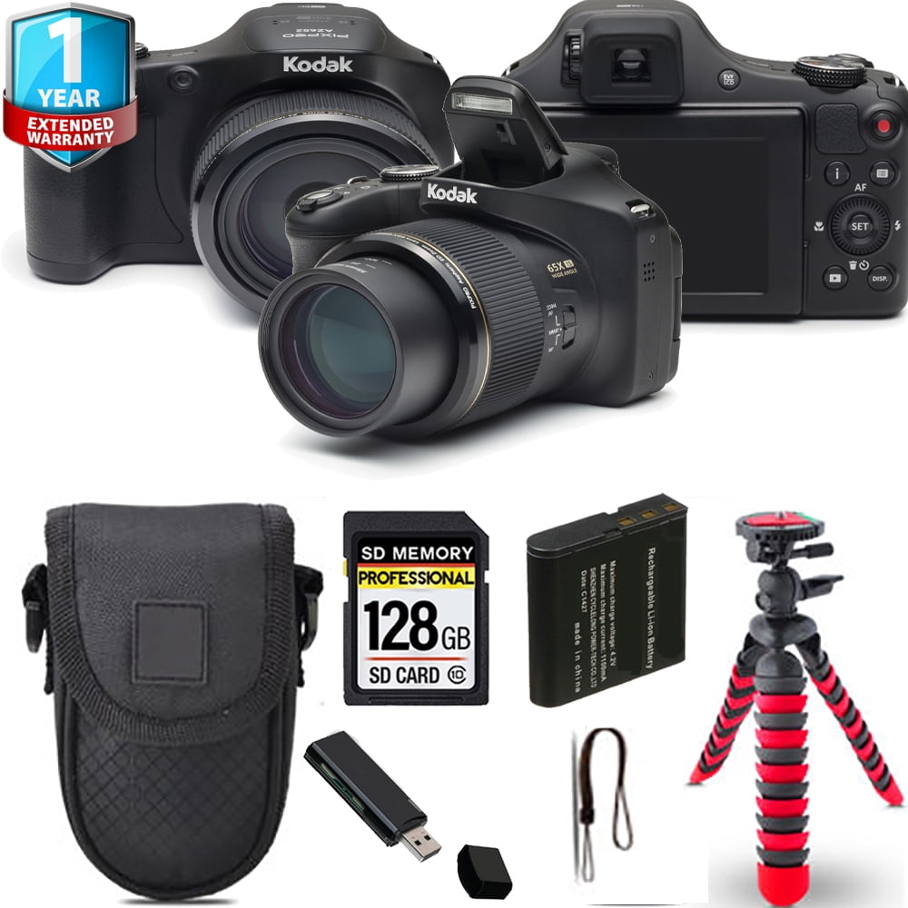 Kodak PIXPRO AZ652 Digital Camera + Spider Tripod + Case+ + 1 Yr ...
