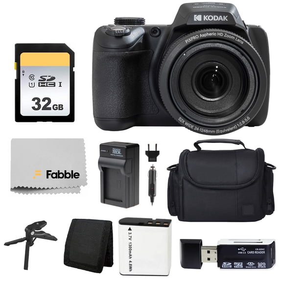 Kodak PIXPRO Astro Zoom AZ528 16 MP Full HD Video Digital Camera (Black) Bundle With Accessories including Protective Camera Case , Battery & Charger, 32GB SD Card, Tripod And Mo