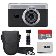 Kodak PIXPRO C1 Compact Digital Camera Black Bundle with 32GB microSDHC Card, Protective Camera Case, Hi-Speed USB Card Reader, USB-C Cable, AC Adapter, and Manufacturer Accessories