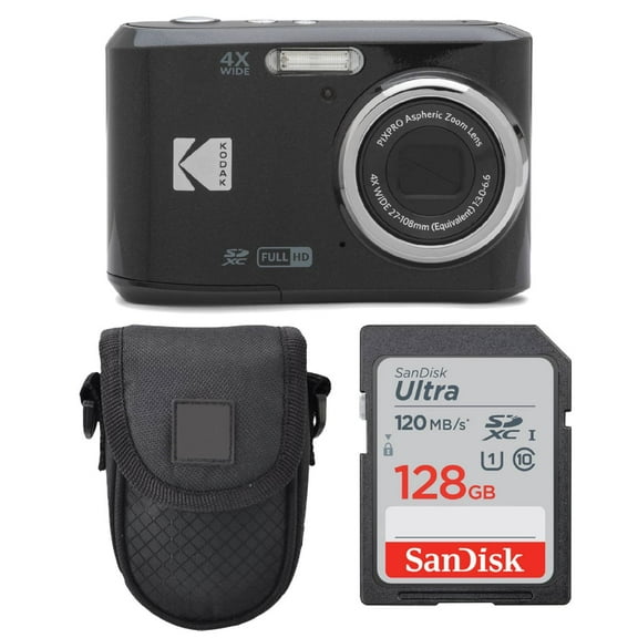 Kodak PIXPRO FZ45 4x Zoom 16 MP Digital Camera comes with Camera Case & Memory Card, Black