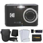 Kodak PIXPRO FZ45 Digital Camera Black 16MP 4X Optical Zoom 27mm Wide Angle Compact Point & Shoot Camera Bundle with Case, SD Card Reader, Screen Protectors, Memory Card Wallet & Accessories Kit