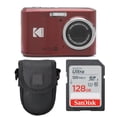 thumbnail image 1 of Kodak PIXPRO FZ45 Digital Camera (Red) + Point & Shoot Camera Case + Sandisk 128GB SDXC Memory Card, 1 of 1