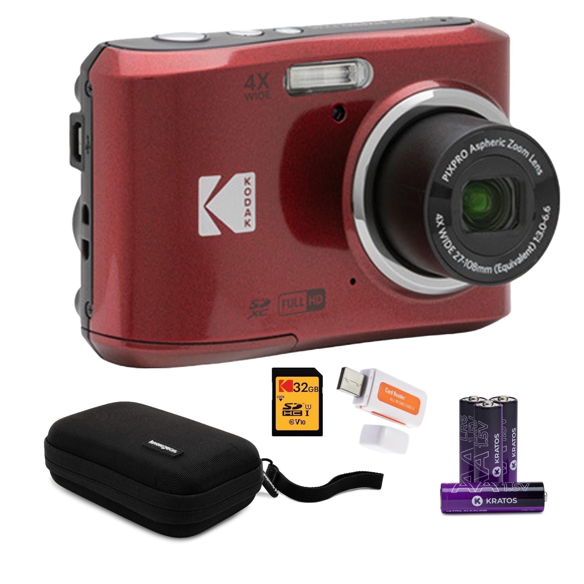 Kodak PIXPRO FZ45 Friendly Zoom Digital Camera (Red) Bundle with