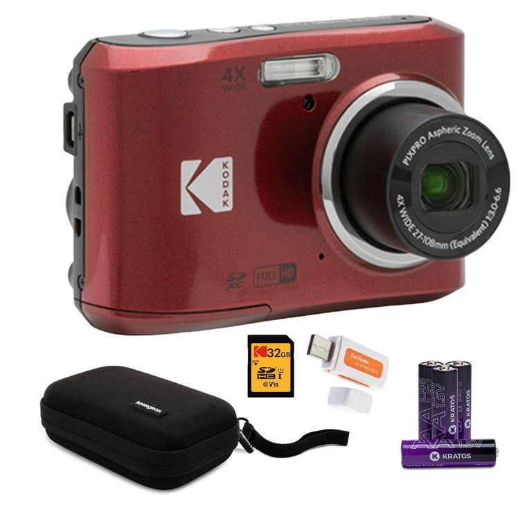 Kodak PIXPRO FZ45 Friendly Zoom Digital Camera (Red) Bundle with
