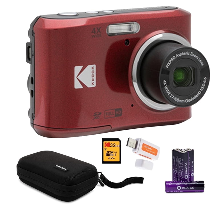 Kodak PIXPRO FZ45 Friendly Zoom Digital Camera (Red) Bundle with