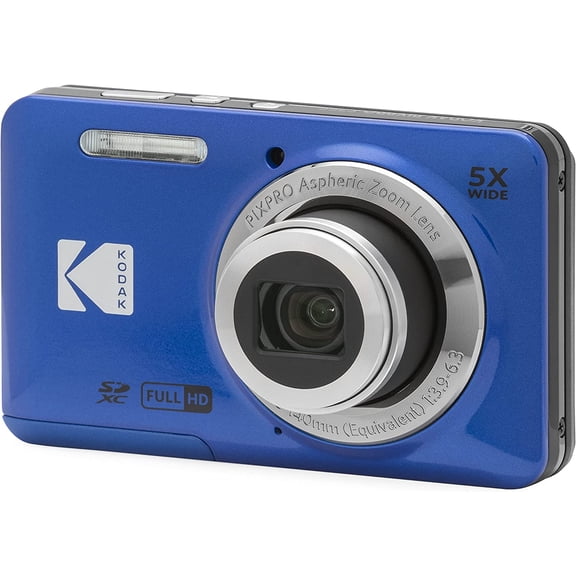 Kodak PIXPRO FZ55-BK 16MP CMOS Sensor Digital Camera 5X Optical Zoom 28mm Wide Angle 1080P Full HD Video 2.7" LCD Vlogging Camera (Black)