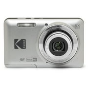 Kodak PIXPRO FZ55 Digital Camera, 16MP, 5X Optical Zoom, 1080p, Silver