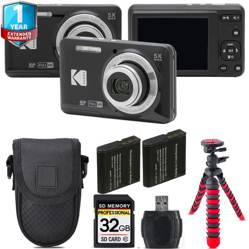 Kodak PIXPRO FZ55 Digital Camera Bundle, Black, 1 Yr Warranty