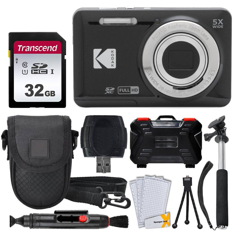 Étui Silicone Souple + 2 Protections écran Pour Appareil Photo Kodak PIXPRO FZ55 - Avec Dragonne