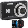 thumbnail image 1 of Kodak PIXPRO FZ55 Digital Camera, Black Bundle with Lexar 32GB High-Performance 800x UHS-I SDHC Memory Card + Deco Photo Point and Shoot Field Bag Camera Case, 1 of 12