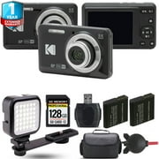 Kodak PIXPRO FZ55 Digital Camera Black + Extra Battery + LED - 128GB Kit