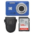 Kodak PIXPRO FZ55 Point Shoot Compact Digital Camera with Zoom Photo (Blue) + Accessories