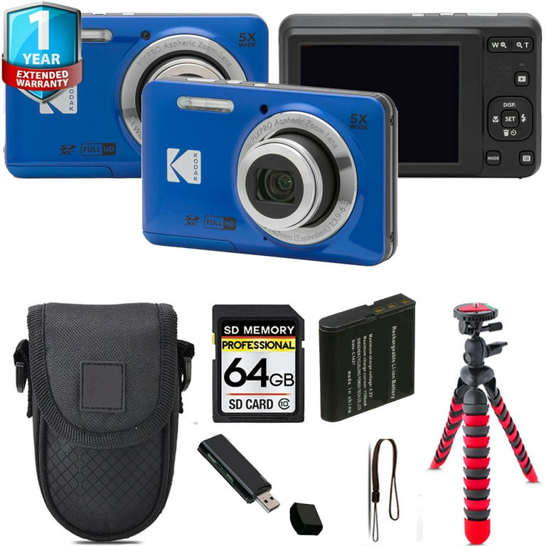  Kodak PIXPRO FZ55 - Cámara digital (azul) + funda para