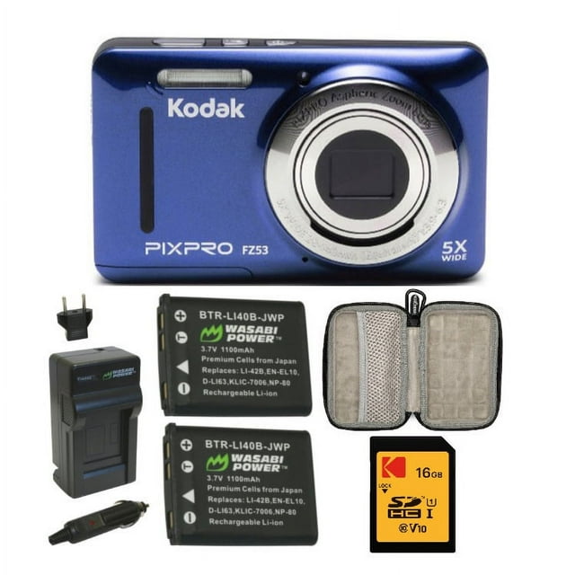 Kodak PIXPRO Friendly Zoom FZ53 Digital Camera with Case and SD Card