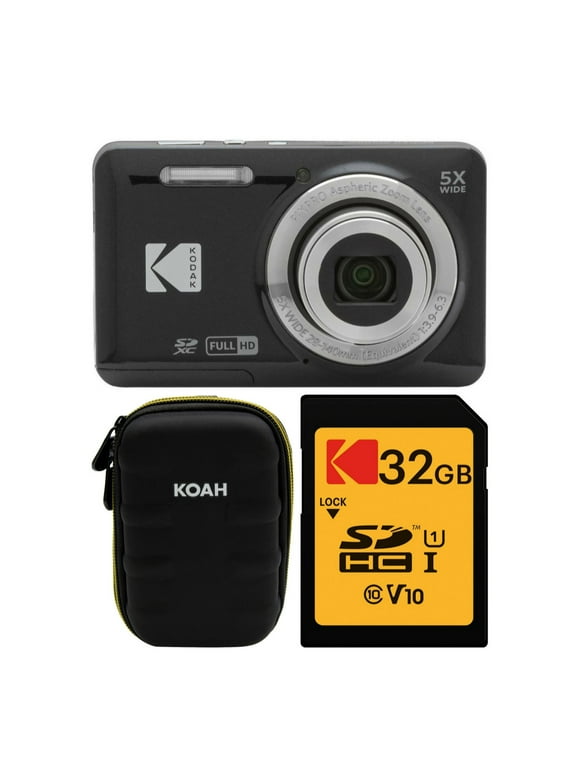 Kodak PIXPRO Friendly Zoom FZ55 Digital Camera (Black) with Case and Memory Card
