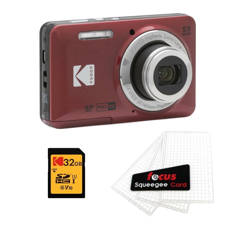 Kodak PIXPRO Friendly Zoom FZ55 Digital Camera (Red) Bundle with