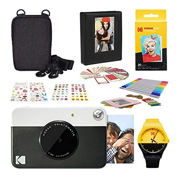 Kodak PRINTOMATIC Instant Print Camera (Black) Photography Scrapbook Kit
