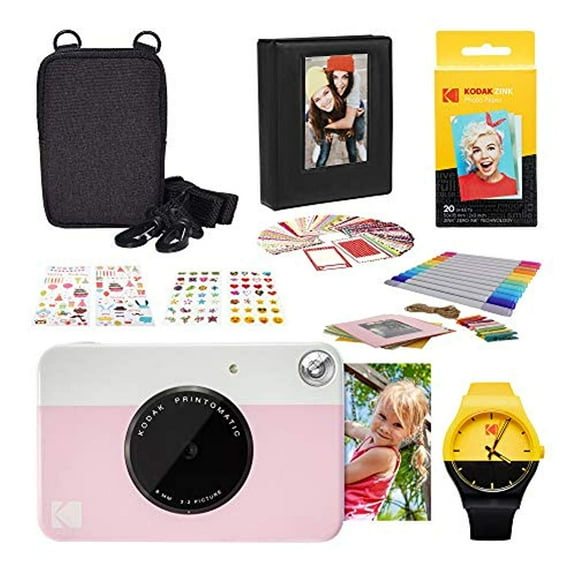 Kodak PRINTOMATIC Instant Print Camera (Pink) Photography Scrapbook Kit