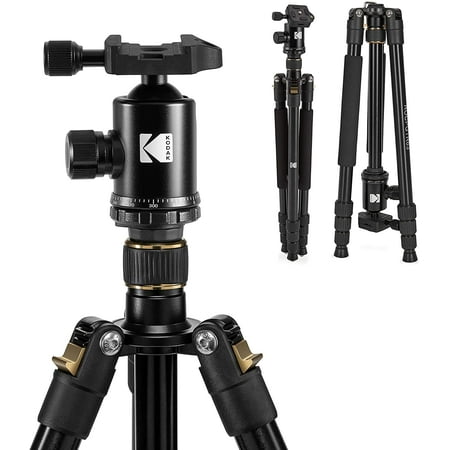 Kodak - Photo Gear 63" Tripod and Monopod with 360° Ball Head - Premium Professional 2-in-1 Aluminum Camera Stand - Black