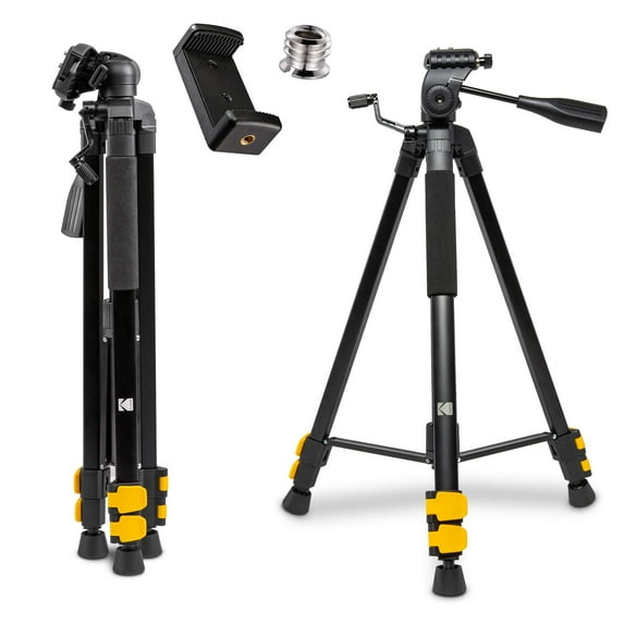 KODAK PhotoGear 62” Lightweight Tripod for Camera & Phone, Compact Travel Camera Tripod Stand