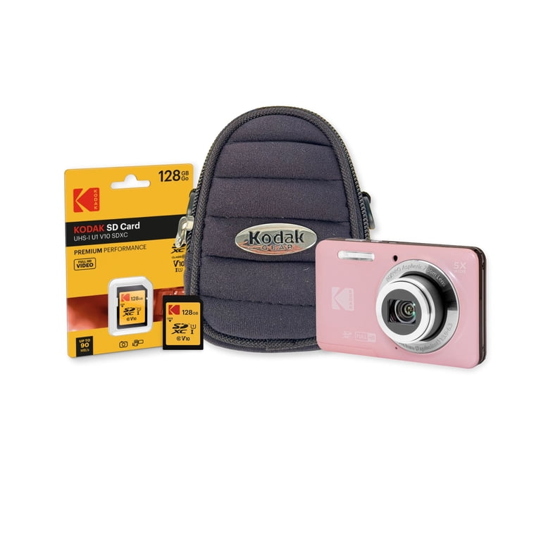 Kodak, Digital Camera, FZ55, Pastel Pink with 16MP Full HD Bundle