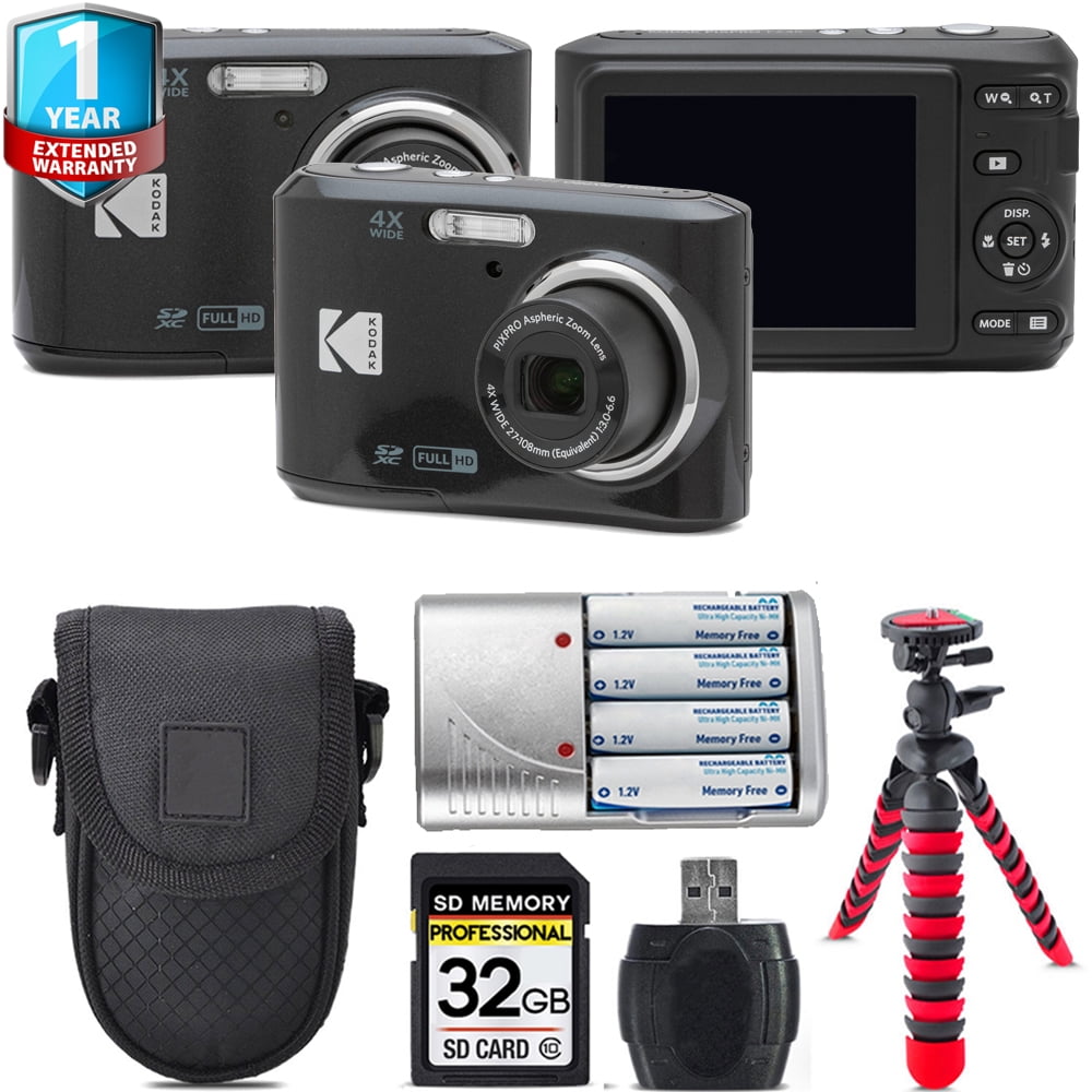 Kodak Pixpro FZ45 Point Shoot Camera Bundle, Black + 1 Yr Warranty