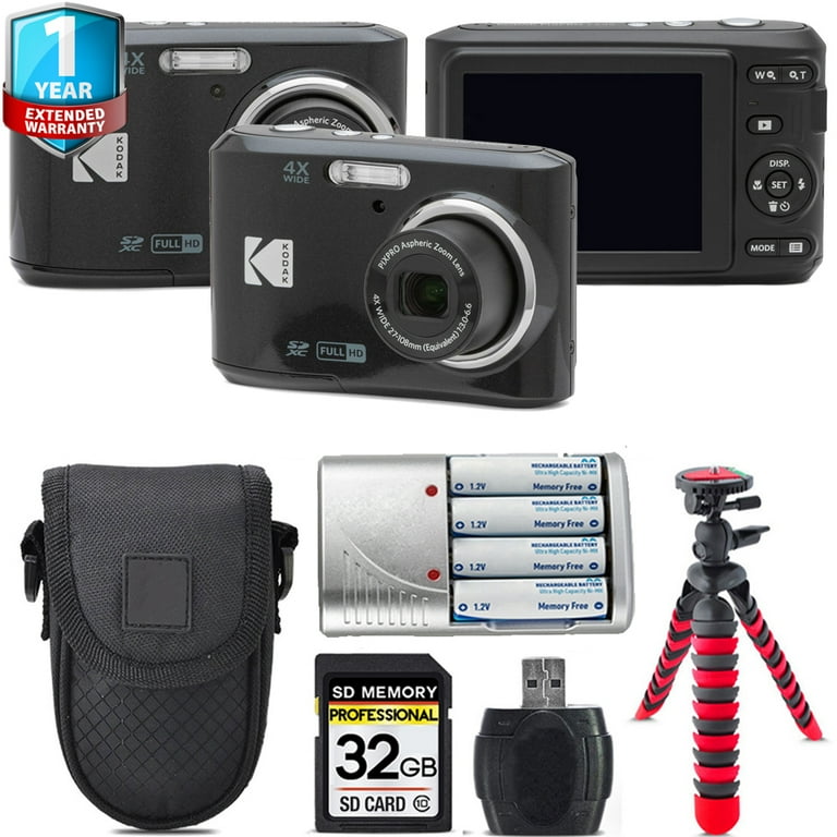 Kodak Pixpro FZ45 Point Shoot Camera Bundle, Black + 1 Yr Warranty