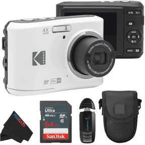 Kodak Pixpro FZ45 Lightweight 16 MP Point & Shoot Digital Camera with 64GB Kit, Black