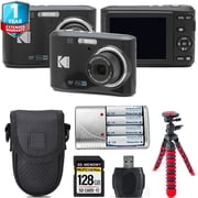 Kodak Pixpro FZ45 Camera (Black) + Extra Battery +1 Yr Warranty + Case -128GB