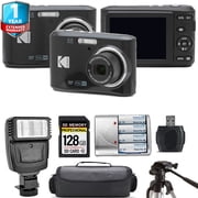 Kodak Pixpro FZ45 Camera Black + Extra Battery + Flash+ International Version