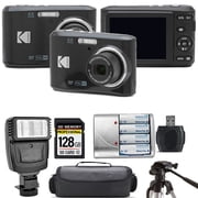 Kodak Pixpro FZ45 Camera Black + Extra Battery + LED - 128GB Kit International Version