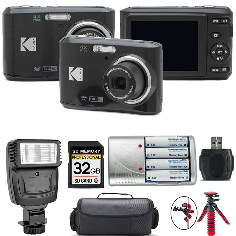 Kodak Pixpro FZ45 Digital Camera Bundle - Extra Battery, Flash