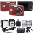 thumbnail image 1 of Kodak Pixpro FZ45 Camera (Red) + Extra Battery + 1 Yr Warranty - 16GB Kit (International Version), 1 of 7
