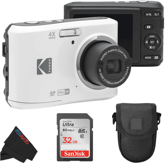 Kodak Pixpro FZ45 Camera (White) + 32GB Kit