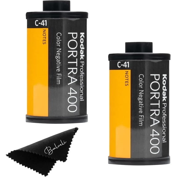 Kodak Portra 400 Film - 2 Pack of 36exp Rolls for 35mm Cameras with Premium Microfiber Cloth