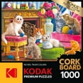 thumbnail image 1 of Kodak Premium 1000-Piece Kittens by the Fireplace Cork Interlocking Adult Jigsaw Puzzle, 1 of 5