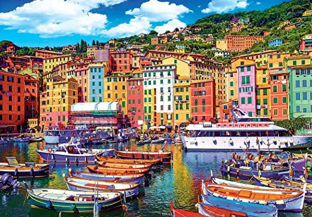 Kodak Premium Puzzles: Old Town Harbor of Camogli, Genoa, Italy 1500 Piece Jigsaw Puzzle