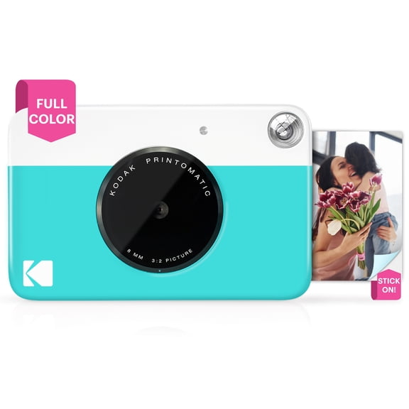 Kodak Printomatic Optical Viewfinder Zink 2x3 Photo Paper Printing Instant Camera, Blue