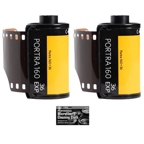 Kodak Professional Portra 160 Color Negative Film 35mm Roll Film, 36 Exposures 2-Pack with Cleaning Cloth