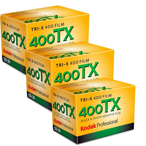 Kodak Professional Tri-X 400 Negative 35mm Roll Film (3 Pack) Black & White