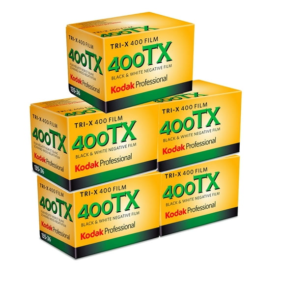 Kodak Professional Tri-X 400 Negative 35mm Roll Film (5 Pack) Black & White