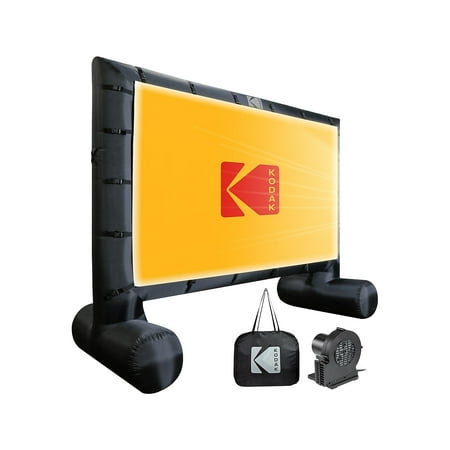 Kodak - Giant Inflatable Projector Screen, Outdoor Movie Screen, 17 ft. Blow Up Projector Screen with Pump and Carrying Case - White
