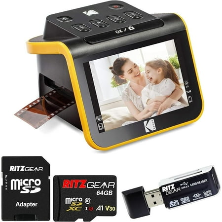 Kodak Slide N SCAN Film & Slide Scanner with 5" Screen, 64GB Micro SD Card & SD Card Reader