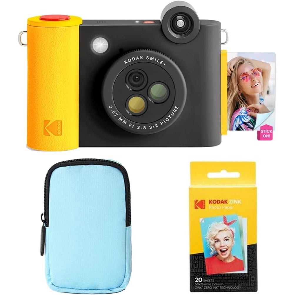 Kodak Smile+ 2-in-1 Instant Camera & Bluetooth Printer Starter Bundle w ...