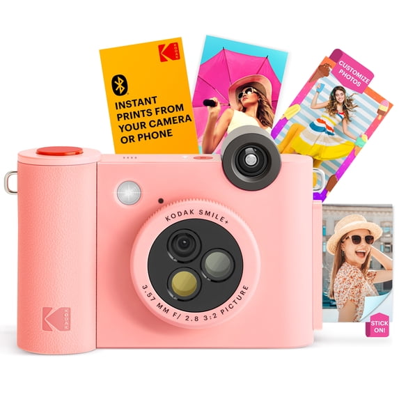 Kodak Smile+ Wireless 2x3 Digital Instant Print Camera with Effect Lenses & Zink Technology, Pink