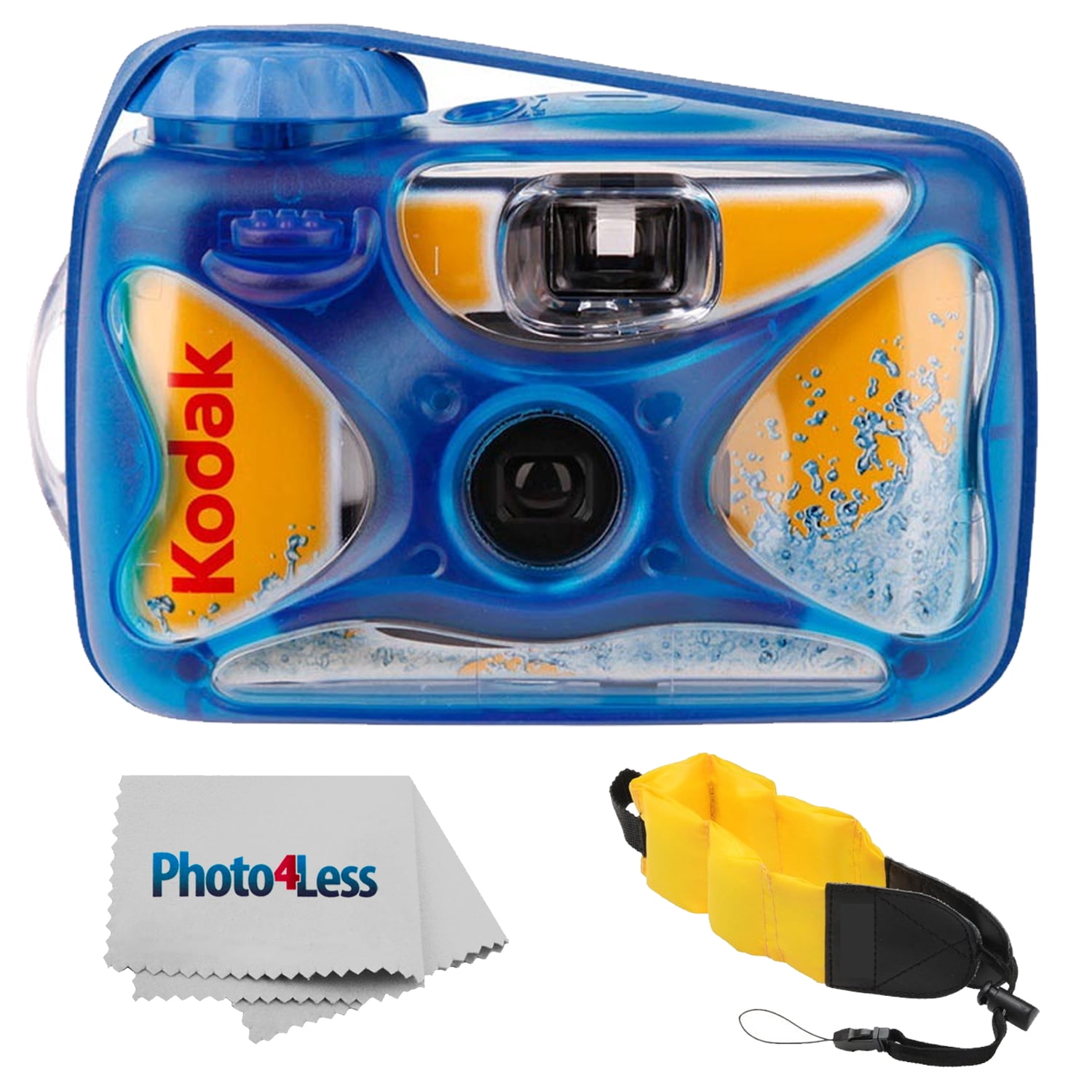 Kodak Sport Waterproof Single Use Camera 2 Pack - Floating Strap and Cloth : Kodak Sport Underwater Single-Use Disposable Camera