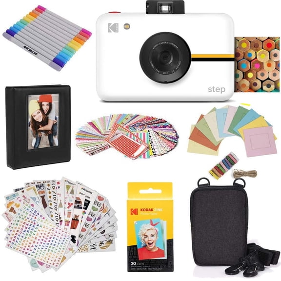 Kodak Step Instant Digital Camera with ZINK Zero Ink, 10MP, 2x3 Prints, Starter Bundle