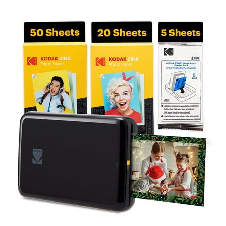 Kodak Step Instant Smartphone Photo Printer with ZINK Zero Ink, Bluetooth, Includes 75 Sheets