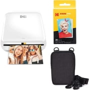 Kodak Step Mobile Instant Photo Printers Go Bundle with Zink Paper & Carrying Case, White