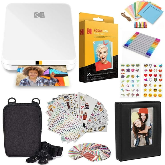 KODAK Step Slim Instant Photo Printer Portable Wireless ZINK Technology 2x3 Color Prints White